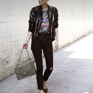 Anine Bing Sequin Bomber Jacket